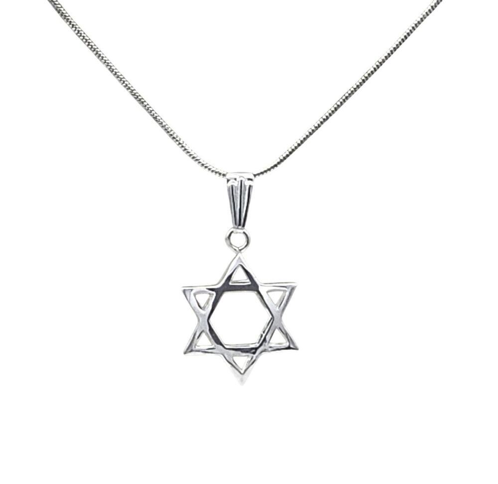 Sterling Silver Star Of David Pendant Necklace